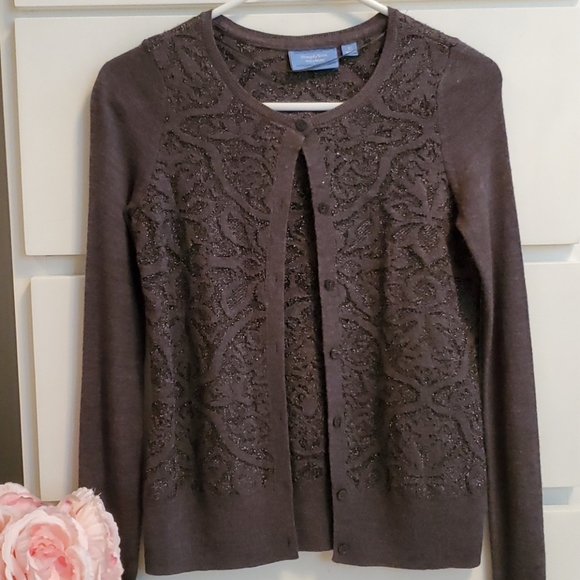 Vera Wang Sparkling Silver Grey cardigan - Picture 4 of 14